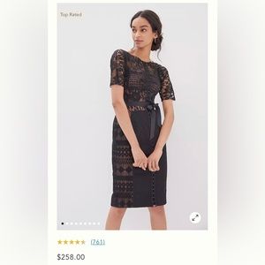 Anthropologie Byron Lars Carissima Sheath Dress size 8 black